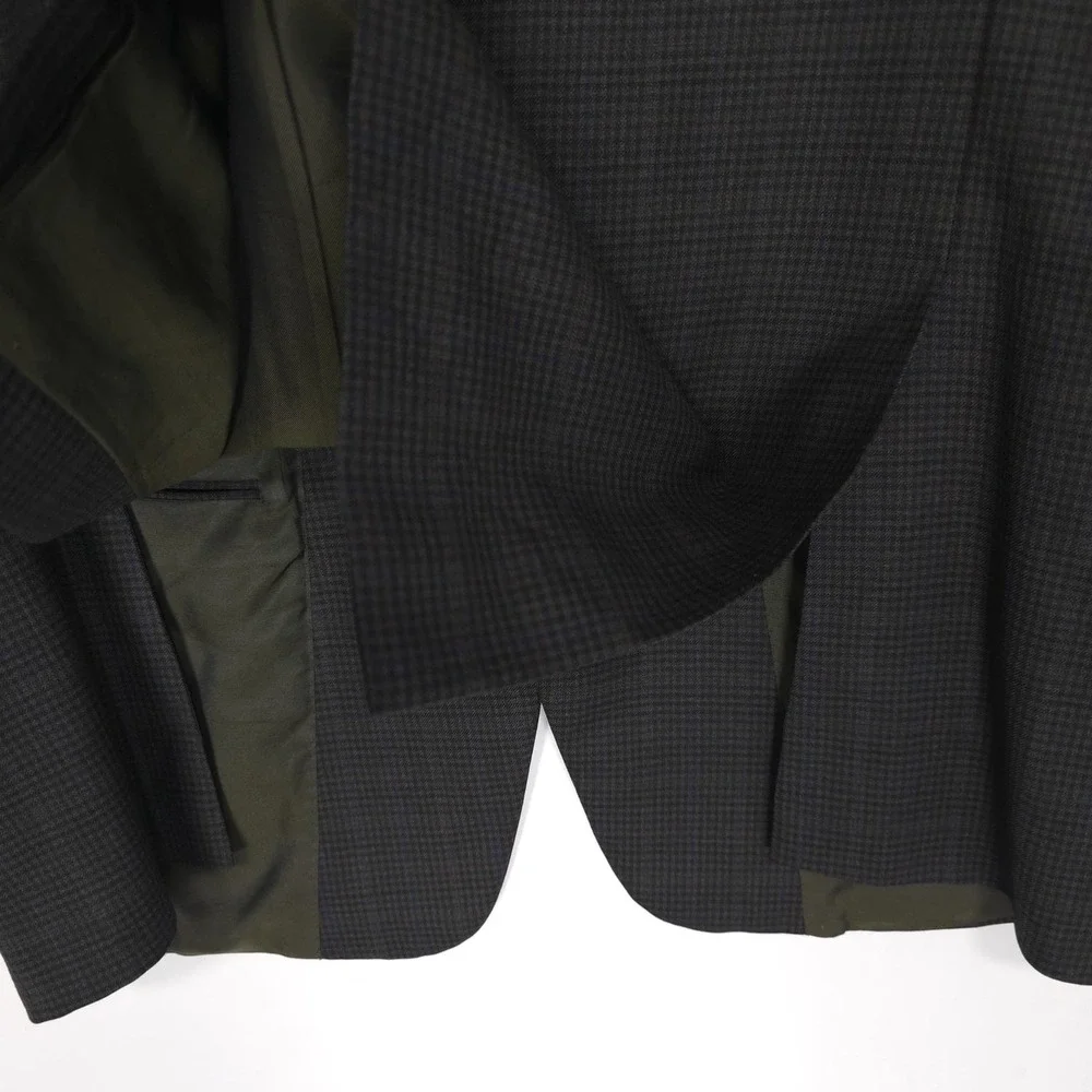 HICKEY FREEMAN Est 1899 USA Wool Blazer Jacket Sport Coat Brown Check 44L Beacon